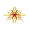 Grandiflora Red stone fancy 22K Gold Ring
